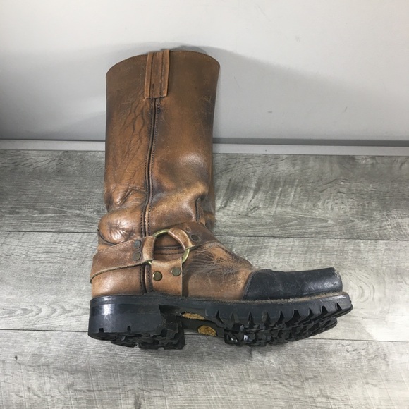 Frye Vintage Black Label Engineer Harness Motorcycle Leather Mens Moto Boots 8.5 - Picture 9 of 13